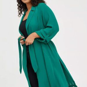 Torrid Chiffon Drape Trench Size 00